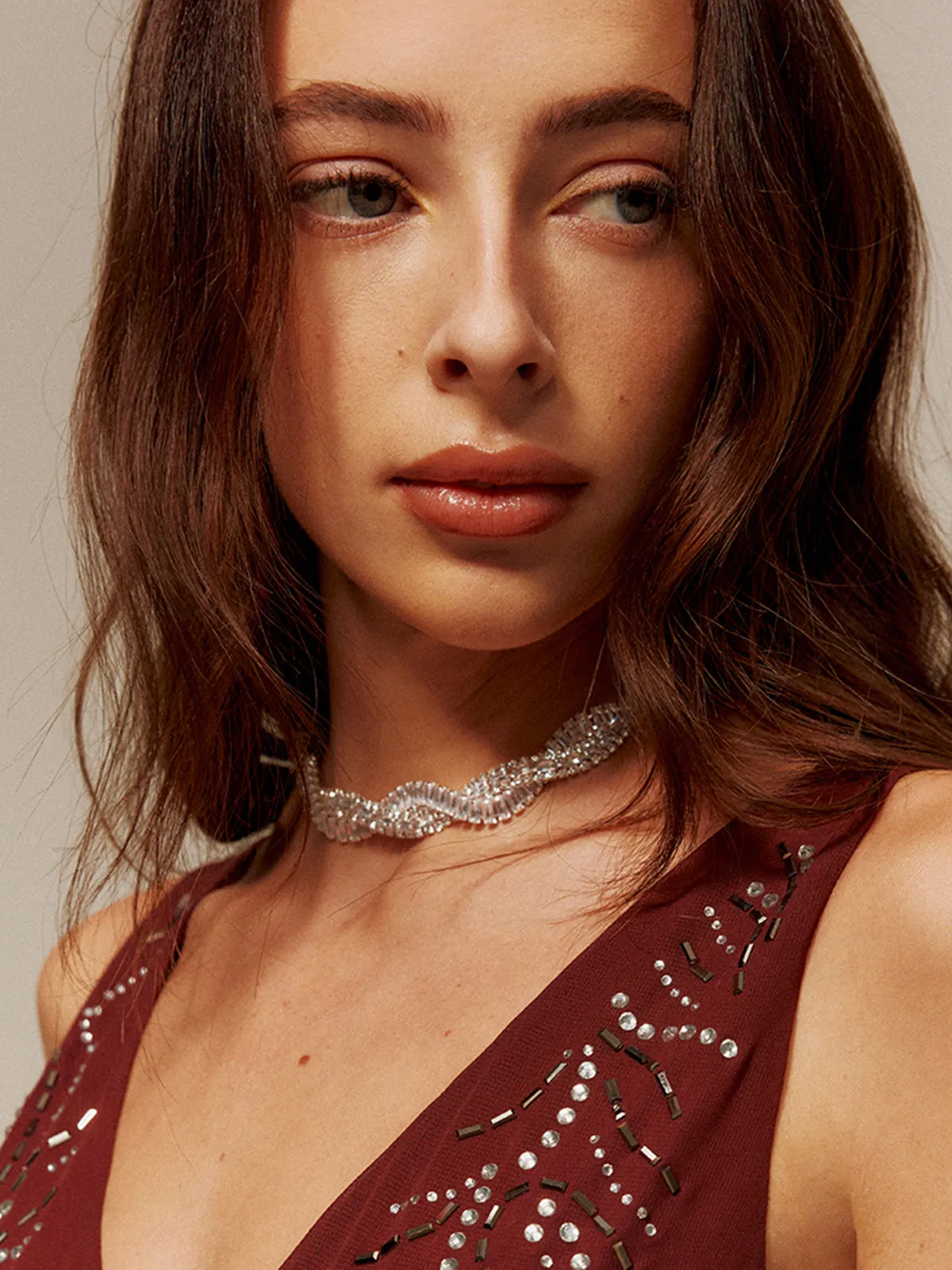 Rhinestone Twist Choker Necklace sold by COMMENSE product image thumbnail 2