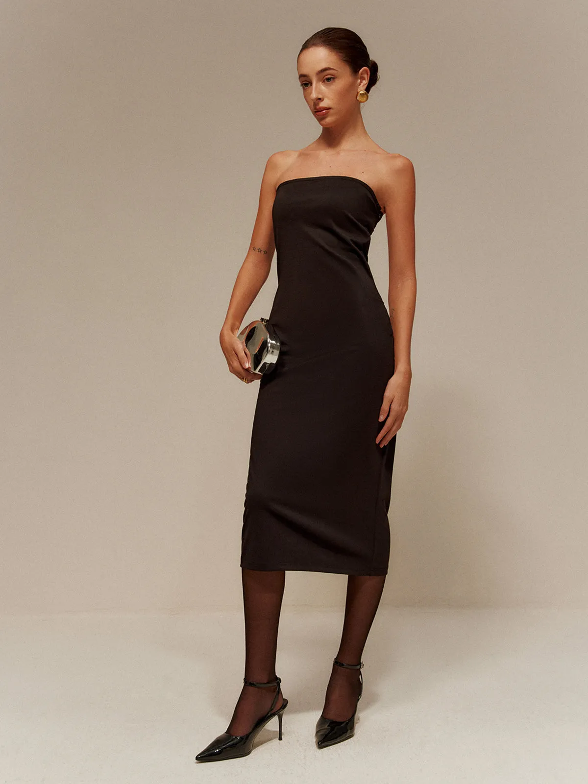 Two-Piece Sheer Shrug Jersey Tube Dress sold by COMMENSE product image thumbnail 3