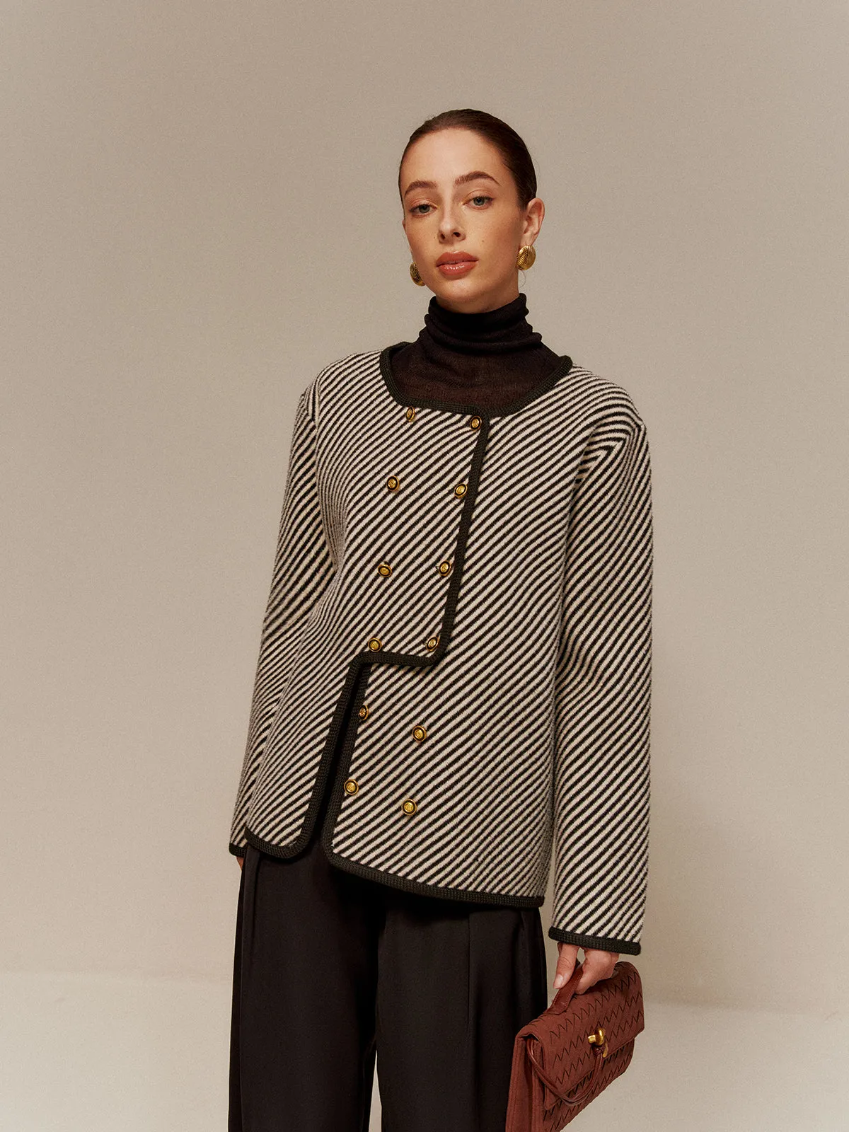 Contrast Binding Button Short Coat sold by COMMENSE product image thumbnail 3