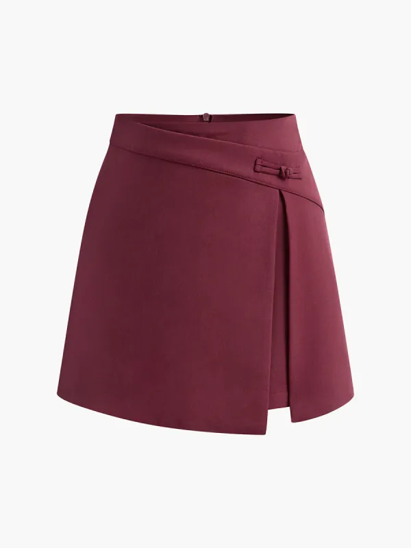 Asymmetrical Split Mini Skirt sold by COMMENSE