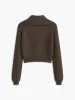 Lapel Button Short Cardigan sold by COMMENSE