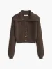 Lapel Button Short Cardigan sold by COMMENSE