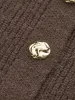 Lapel Button Short Cardigan sold by COMMENSE