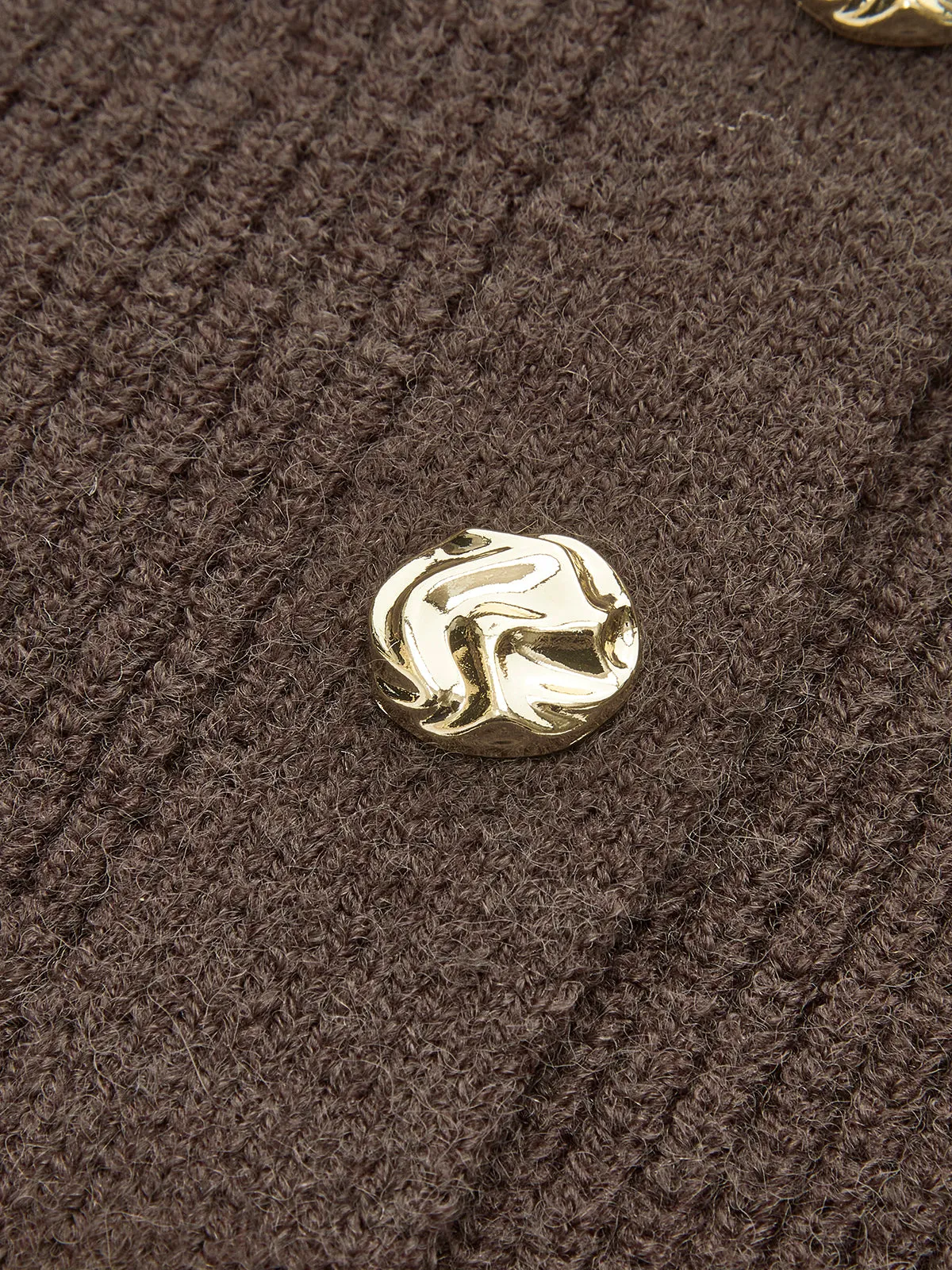 Lapel Button Short Cardigan sold by COMMENSE product image thumbnail 3