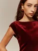 Velvet Pleated Tank Short Dress sold by COMMENSE