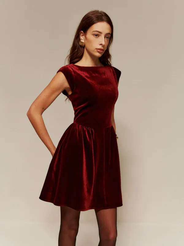 Velvet Pleated Tank Short Dress sold by COMMENSE