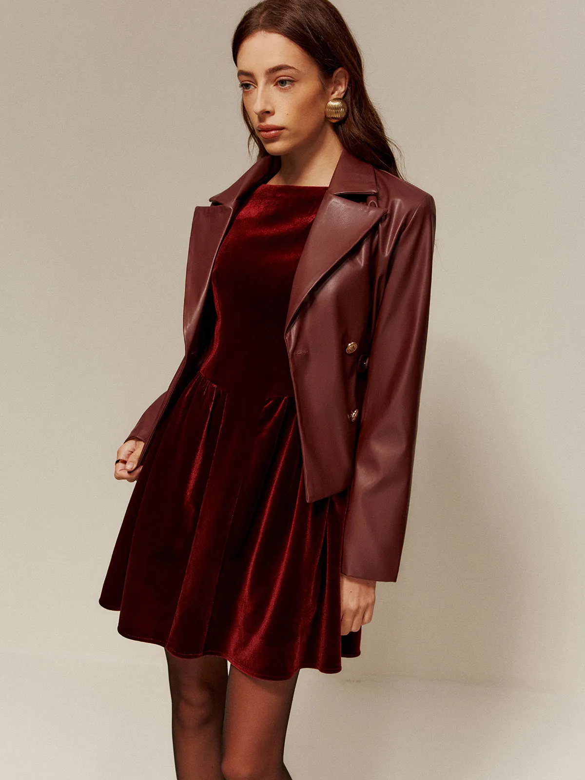 Velvet Pleated Tank Short Dress sold by COMMENSE product image thumbnail 4