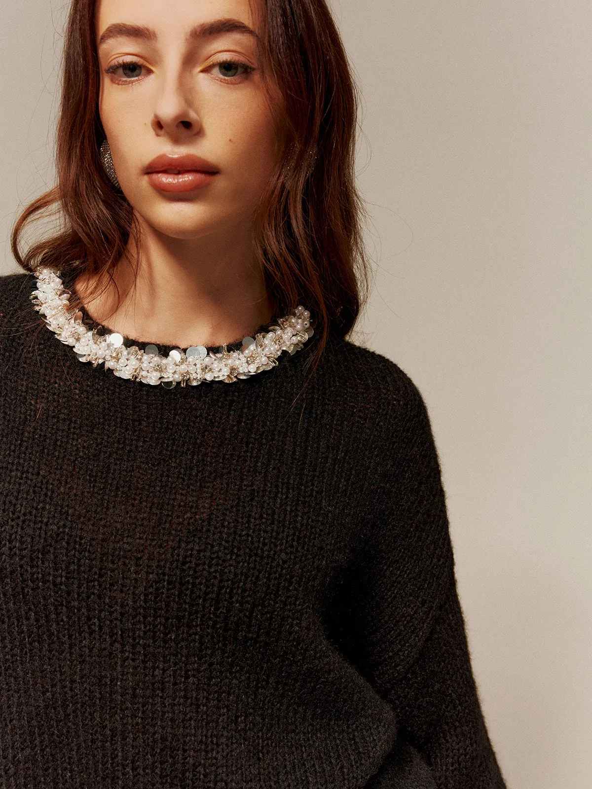 Rhinestone-Decor Cozy Sweater sold by COMMENSE product image thumbnail 2