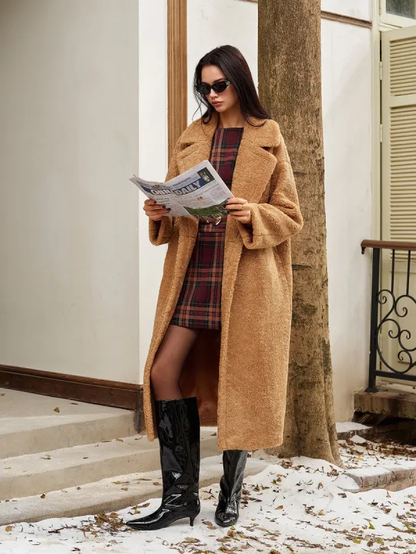 Lapel Minky Long Jacket sold by COMMENSE