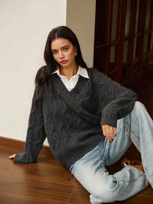 2 in 1 Twist Polo Sweater sold by COMMENSE
