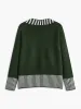 V-Neck Two-Tone Striped Sweater sold by COMMENSE