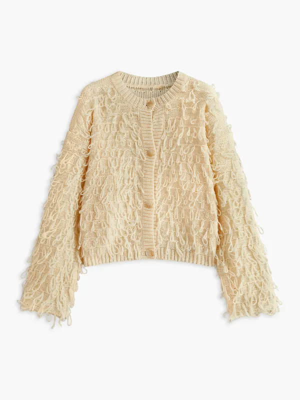 Creative Tassel Button Knit Outerwear sold by COMMENSE