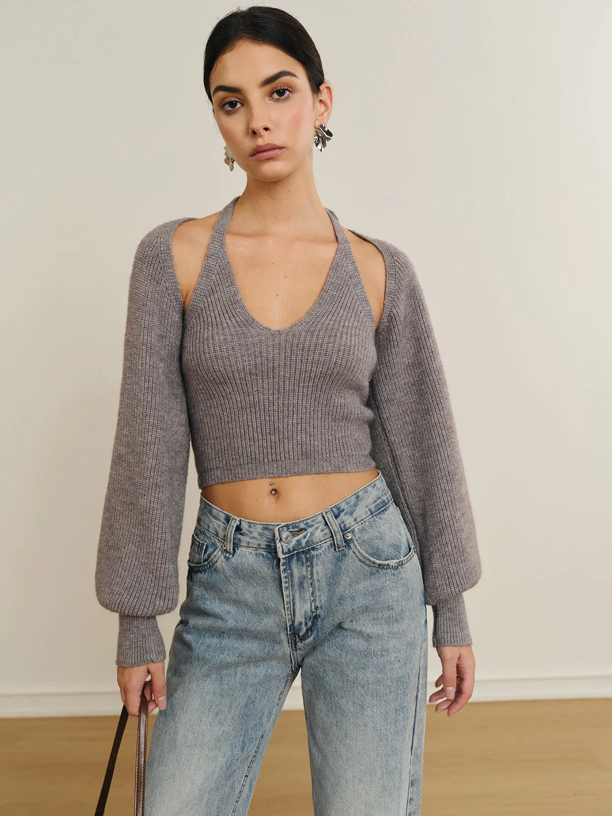 Bee Sleeve Halter Sweater Co-ords sold by COMMENSE product image thumbnail 5