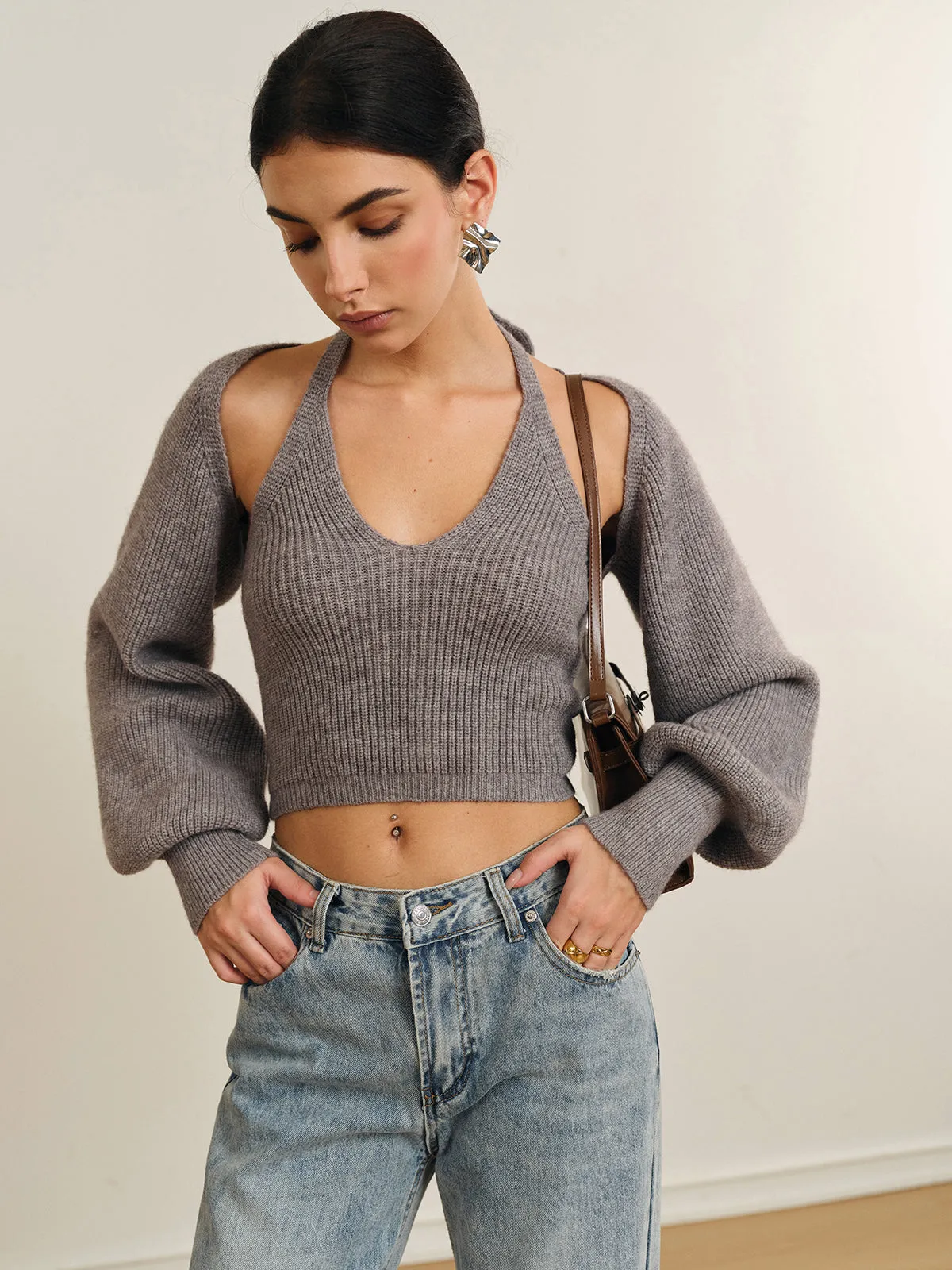 Bee Sleeve Halter Sweater Co-ords sold by COMMENSE product image thumbnail 4