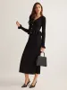 Ruffle Slim Sweater Dress sold by COMMENSE