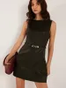Minimalist Belted Faux Leather Tank Dress sold by COMMENSE