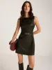 Minimalist Belted Faux Leather Tank Dress sold by COMMENSE
