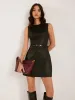 Minimalist Belted Faux Leather Tank Dress sold by COMMENSE