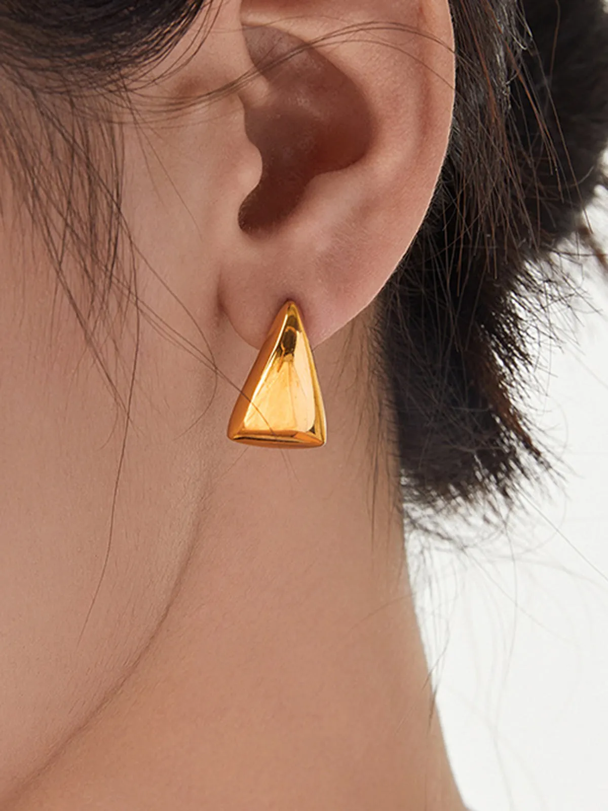 Triangle Stud Drop Earrings sold by COMMENSE
