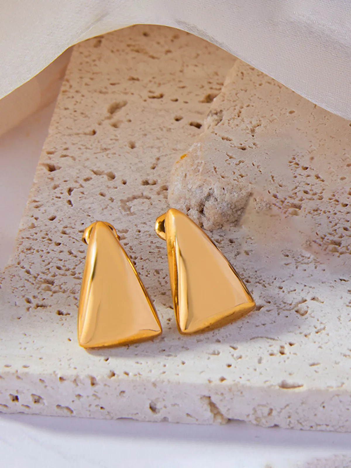 Triangle Stud Drop Earrings sold by COMMENSE product image thumbnail 2
