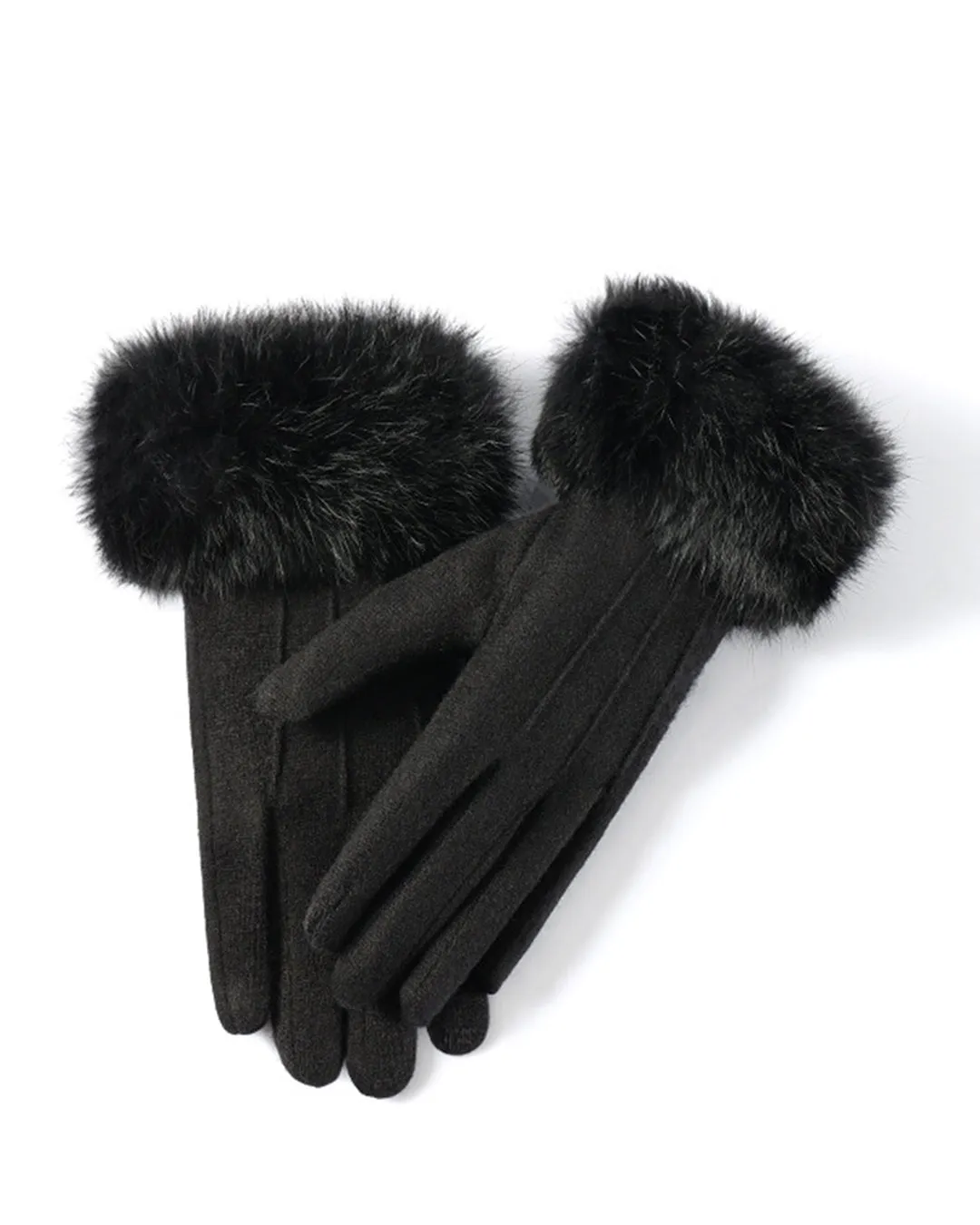 Fur Trim Cashmere Gloves sold by COMMENSE product image thumbnail 5