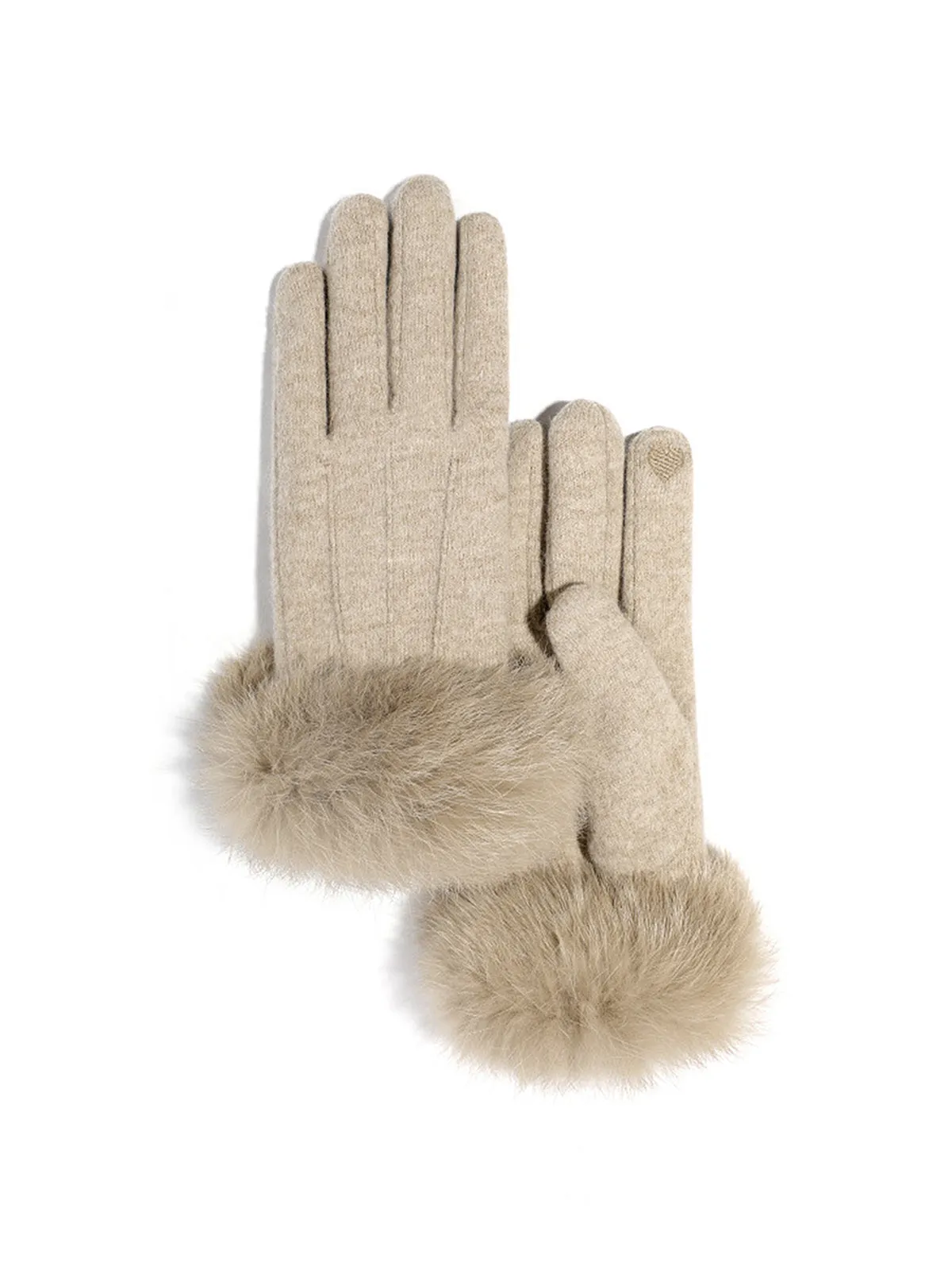 Fur Trim Cashmere Gloves sold by COMMENSE product image thumbnail 2
