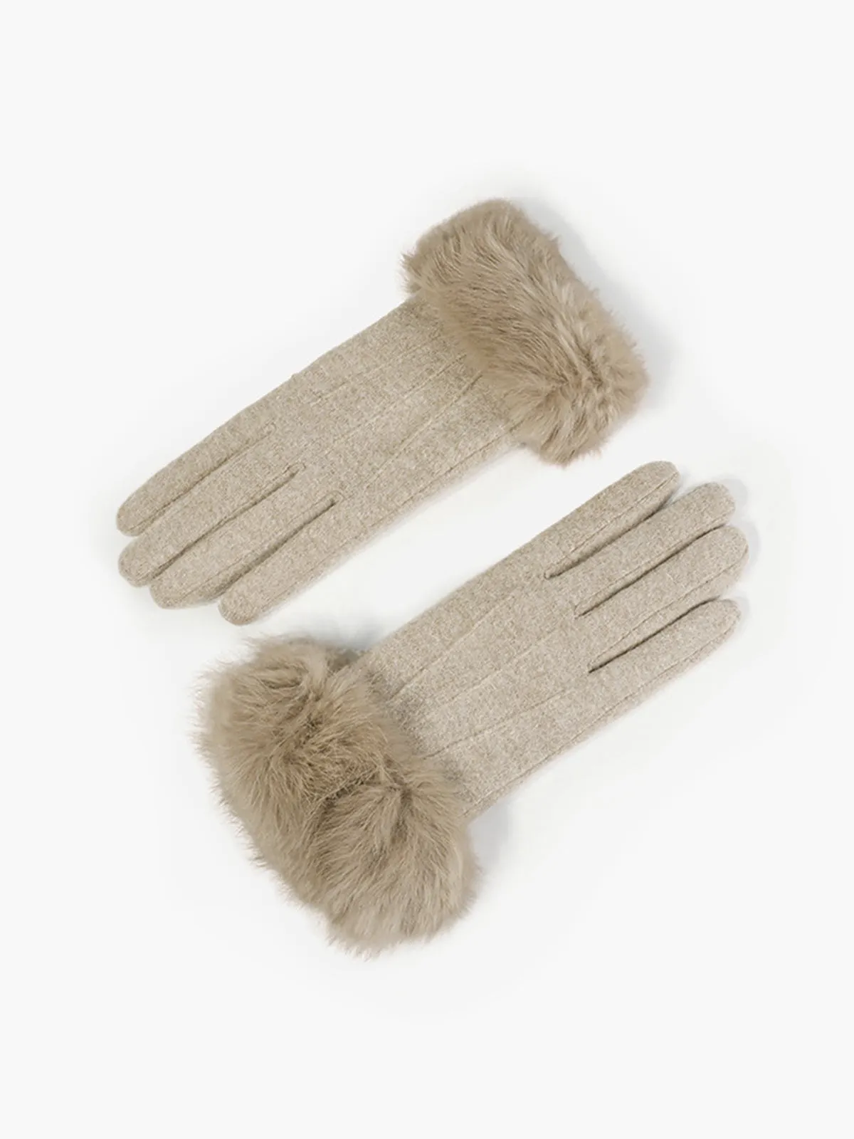 Fur Trim Cashmere Gloves sold by COMMENSE product image thumbnail 3