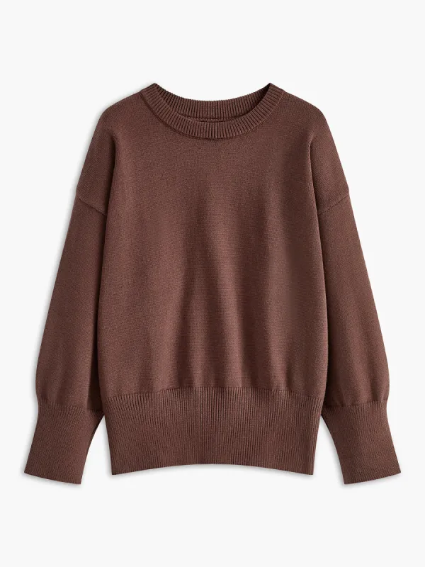 Minimalist Plain Shift Sweater sold by COMMENSE