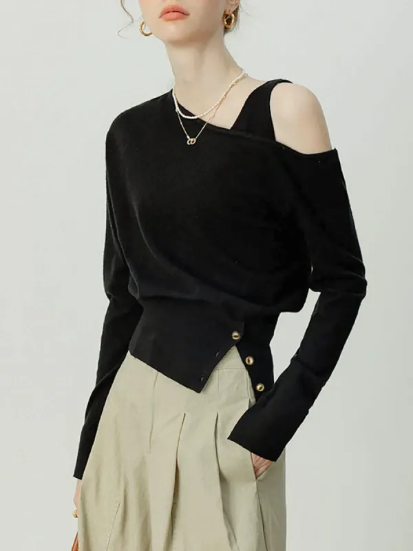 Asymmetrical Cold Shoulder Sweater Co-ords sold by COMMENSE