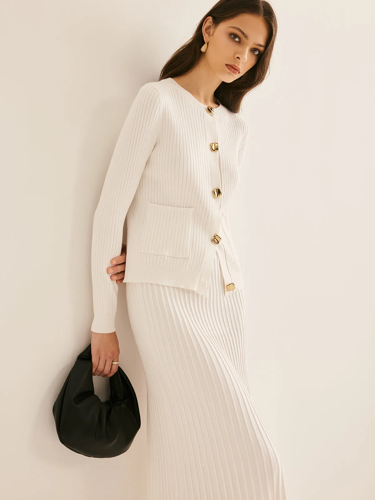 Elegant Button Pleated Sweater Co-ords sold by COMMENSE product image thumbnail 4