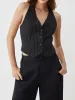 Pinstripe Halter Vest sold by COMMENSE