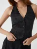 Pinstripe Halter Vest sold by COMMENSE