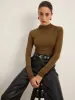 Mock Neck Asymmetical Pleated Top sold by COMMENSE