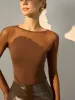 Semi-Sheer Panel Skinny Top sold by COMMENSE
