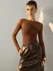 Semi-Sheer Panel Skinny Top sold by COMMENSE