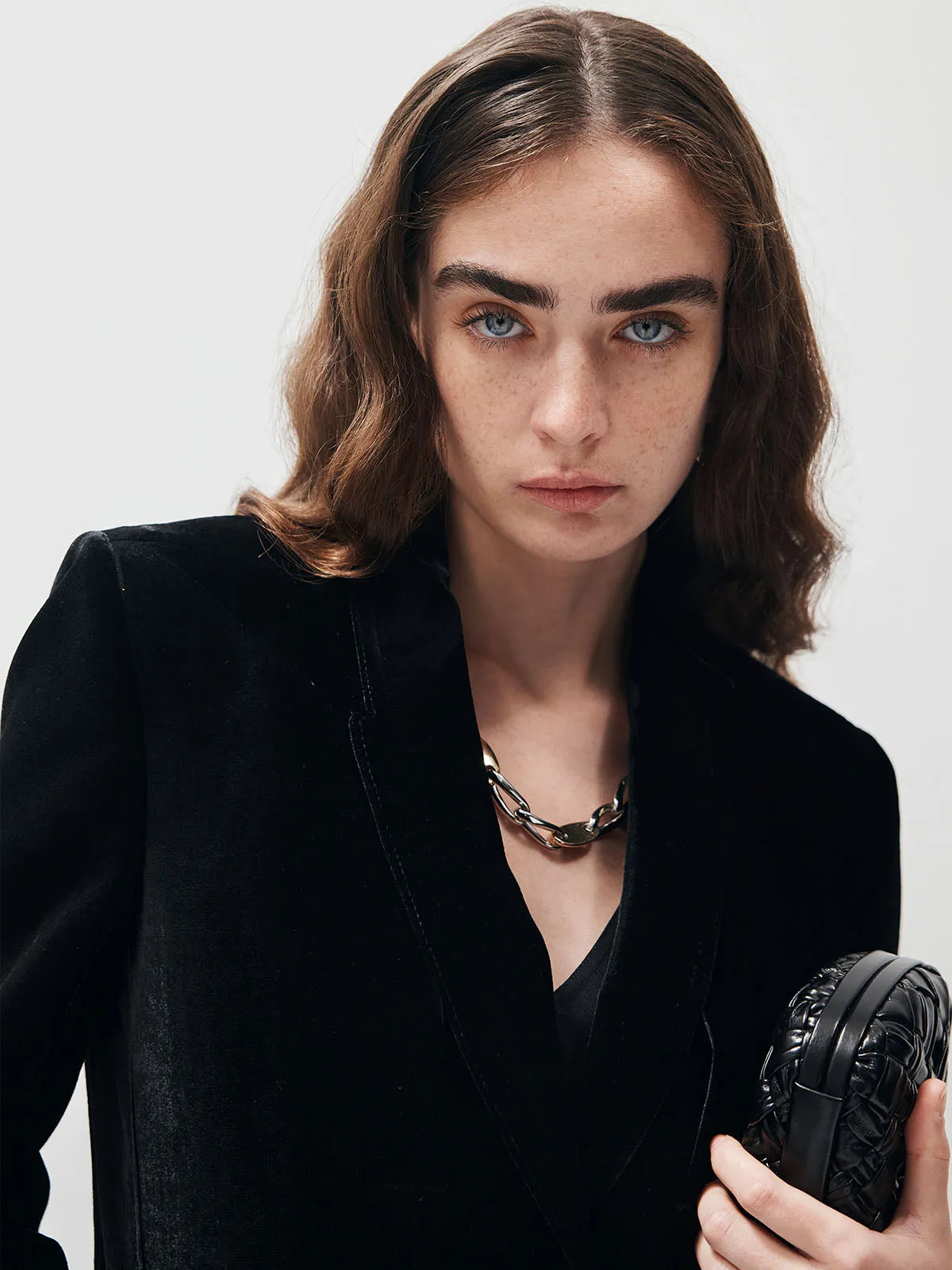 V-Neck Velvet Button Blazer sold by COMMENSE product image thumbnail 3