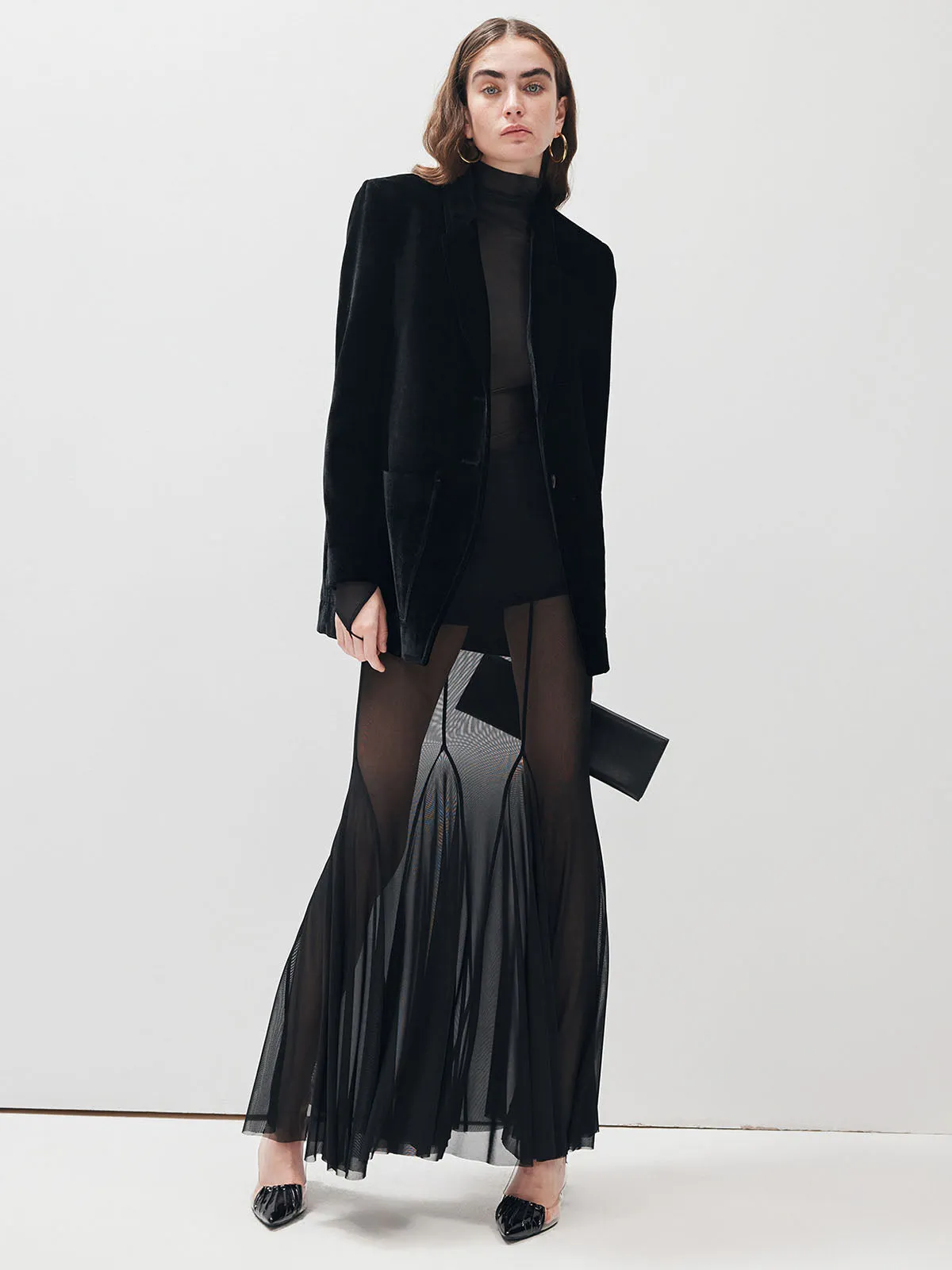 V-Neck Velvet Button Blazer sold by COMMENSE product image thumbnail 5