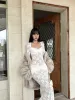 Ruched Lace Panel Long Dress sold by COMMENSE