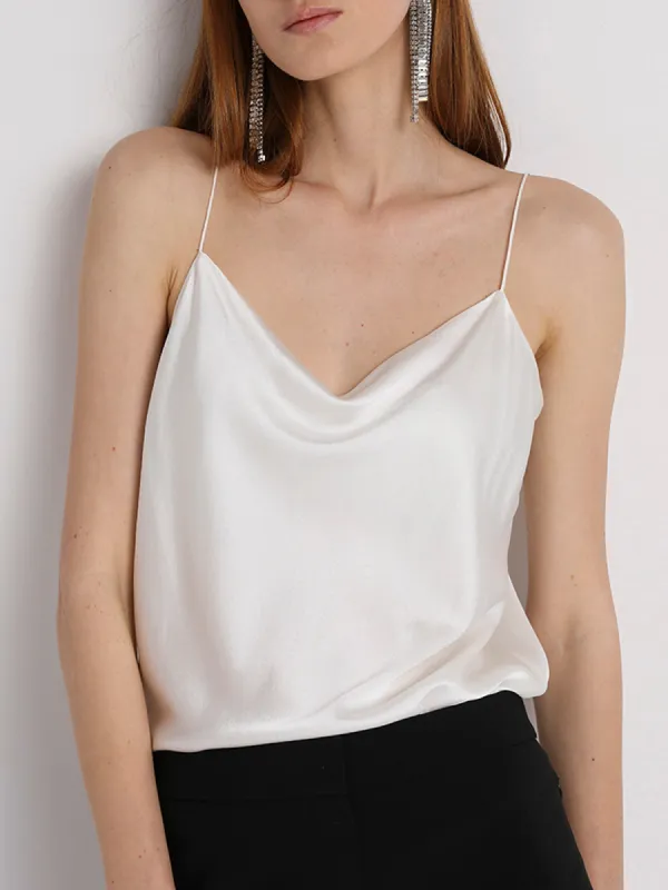 Leisure Cowl Neck Satin Cami Top sold by COMMENSE