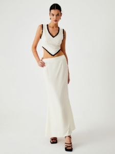 Contrast Lace Trim Two Piece Skirt Set sold by COMMENSE