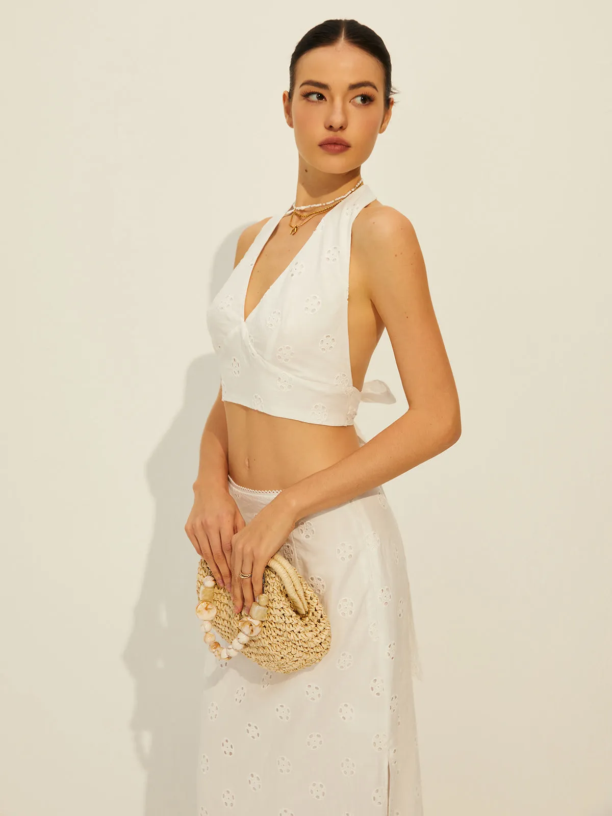 Cotton Knotted Backless Skirt Set sold by COMMENSE product image thumbnail 5