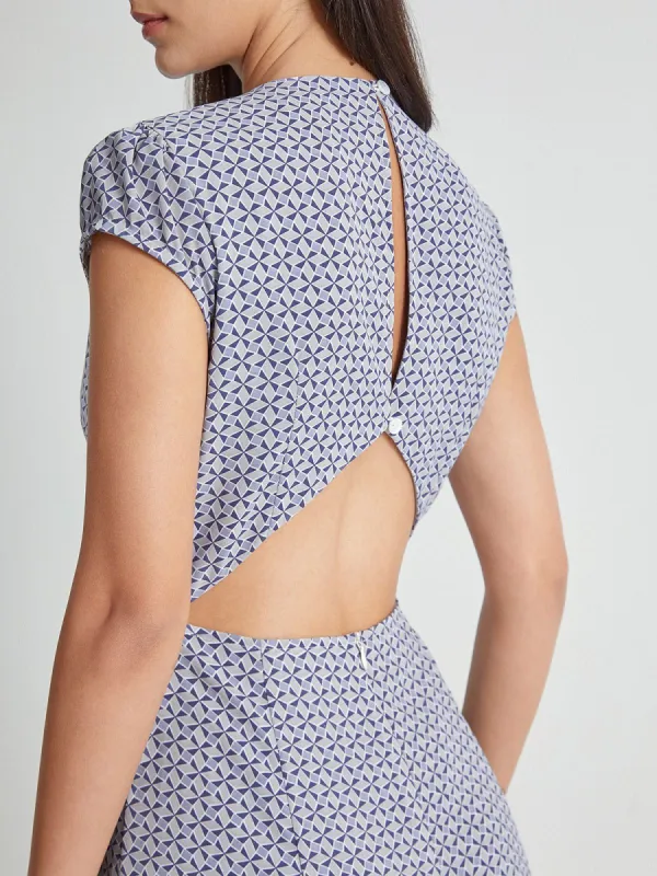 Cap Sleeve Back Cutout Midi Slit Dress sold by COMMENSE