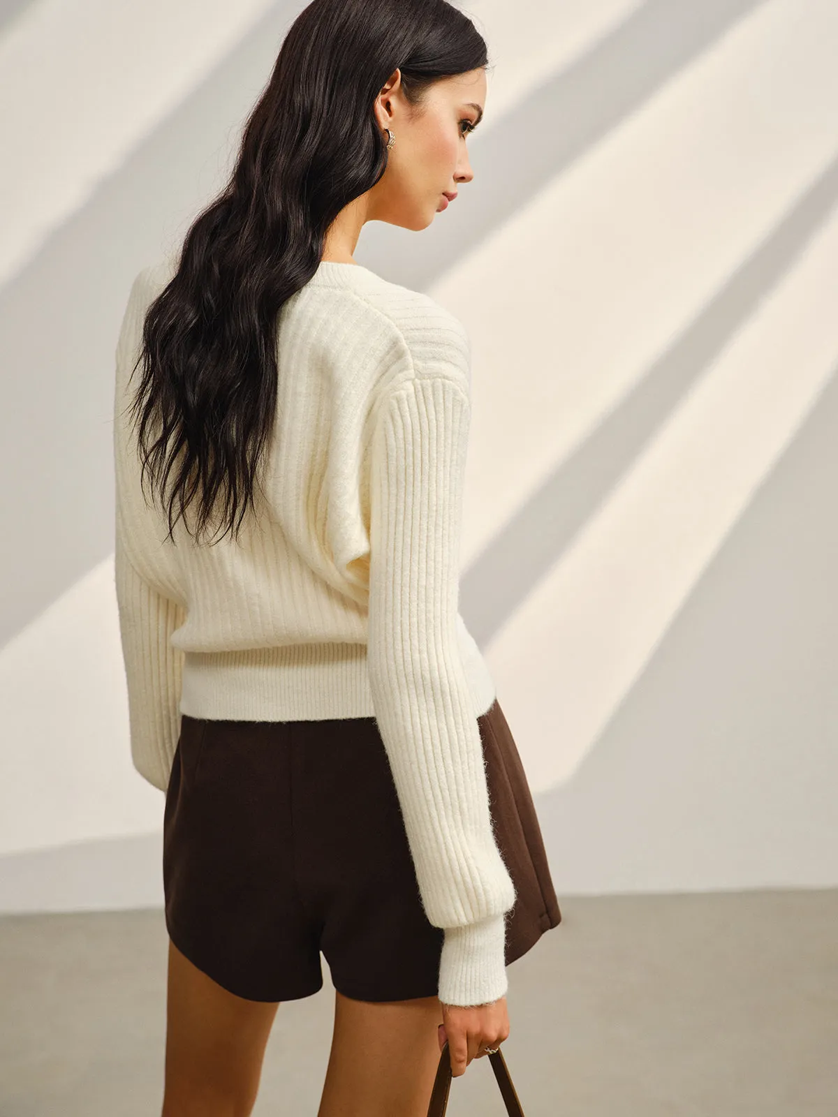 V-Neck Split Short Sweater sold by COMMENSE product image thumbnail 5