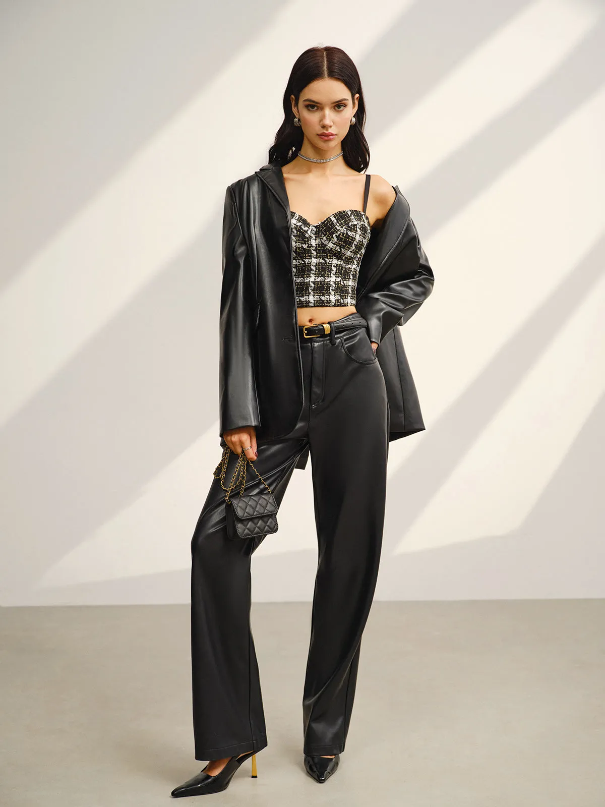 Sweetheart Checked Crop Cami Top sold by COMMENSE product image thumbnail 3