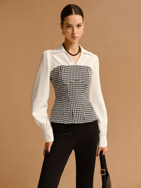 2 in 1 Houndtooth Polo Shirt sold by COMMENSE