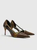 Snakeskin Printed Buckle Pumps sold by COMMENSE