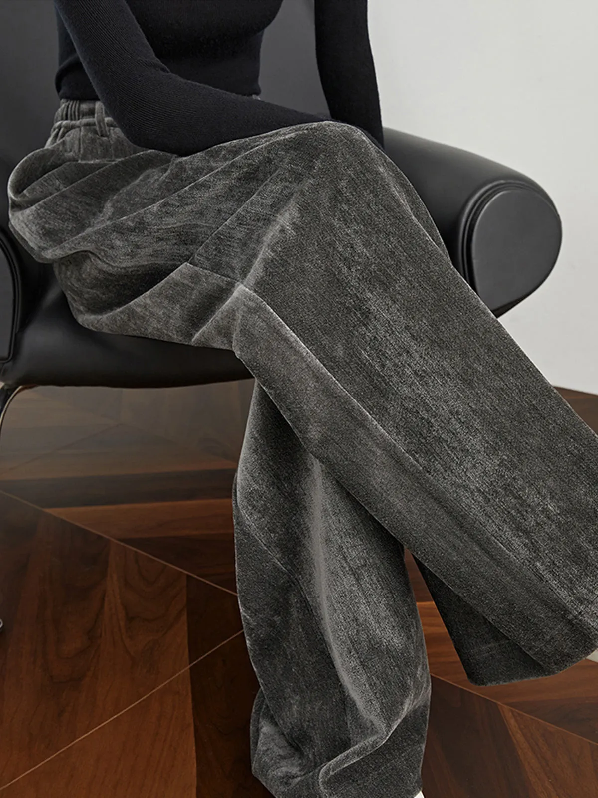 Velvet Wide-Leg Pants sold by COMMENSE product image thumbnail 2