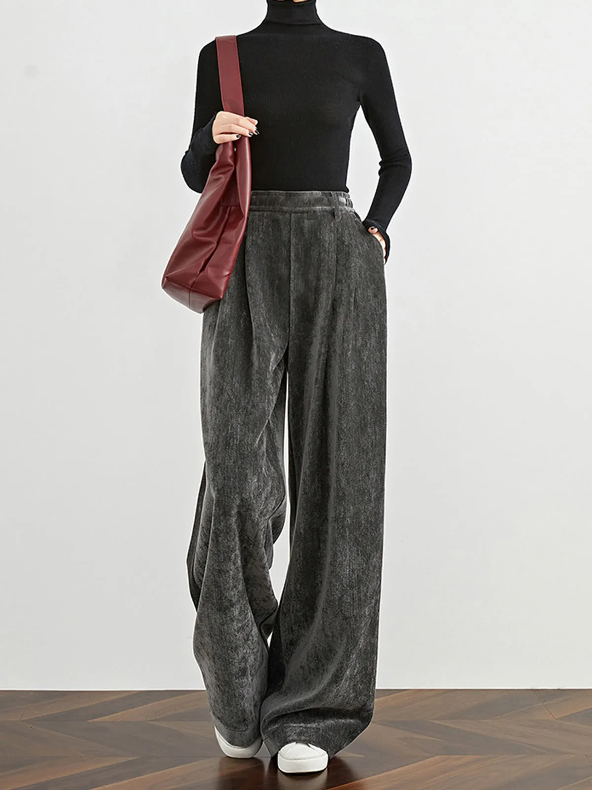 Velvet Wide-Leg Pants sold by COMMENSE