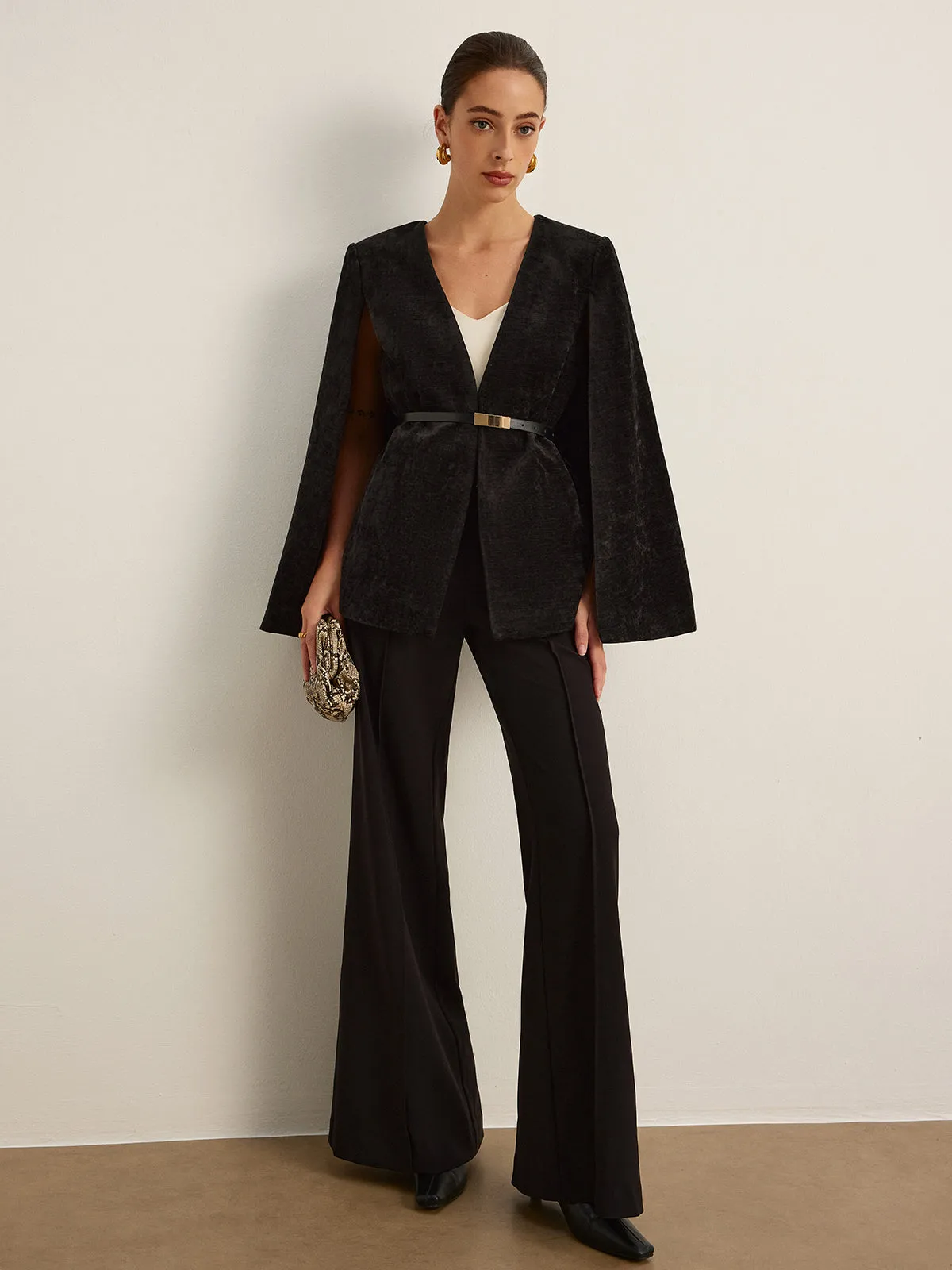 Velvet Belted Cloak sold by COMMENSE product image thumbnail 2