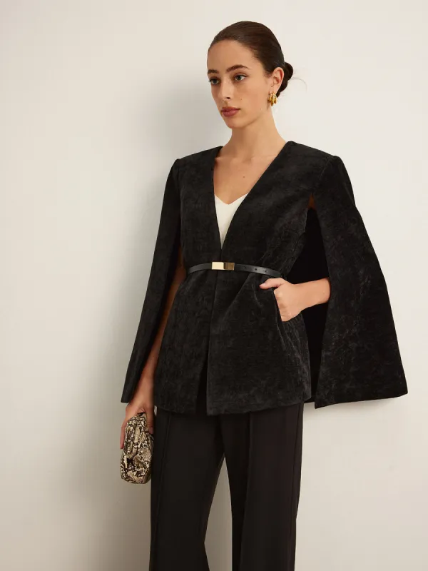 Velvet Belted Cloak sold by COMMENSE